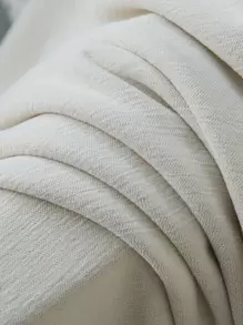 Plain Single Panel Curtain, Beige Polyester Curtain For Home Decor - Beige - View 5