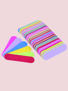 klimonla Mini Nail File Bulk 100pcs (180/240 Grit), Disposable Nail Files Double Sided Emery Boards Home Or Professional Manicure Tools(Mix Colors) - Multicolor - View 1