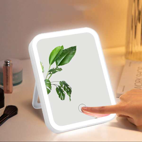 

1pc Makeup Mirror With Light, White