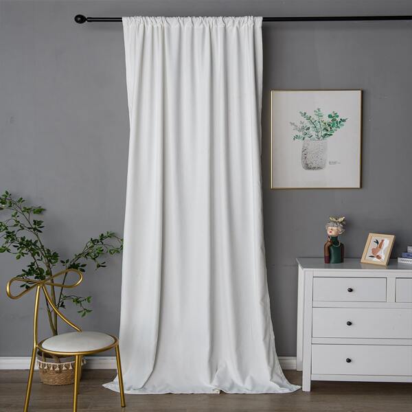 

Plain Single Panel Curtain, White