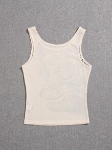 SHEIN Unity Graphic Print Tank Top - Apricot - View 2