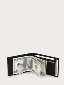 CUIKCA Men Metal Clip Wallet Slim Lightweight Portable Cash ID Card Card Bifold Coin Pocket Short Wallet Small Pouch Small Pocket Wallet For Birthday Gift Anniversary On Valentine Day Couple Men Male For College Student Teacher Gifts Back To School Card Holder Wallet Business Card Holder Credit Card Holder Wallet Mini Wallet Purse Wallet Card Wallet