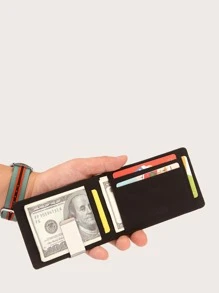 CUIKCA Men Metal Clip Wallet Slim Lightweight Portable Cash ID Card Card Bifold Coin Pocket Short Wallet Small Pouch Small Pocket Wallet For Birthday Gift Anniversary On Valentine Day Couple Men Male For College Student Teacher Gifts Back To School Card Holder Wallet Business Card Holder Credit Card Holder Wallet Mini Wallet Purse Wallet Card Wallet