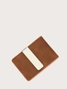 CUIKCA Men Minimalist Fold Over Small Wallet Dad Gifts Card Cover Lightweight Portable Card ID Card White-Collar Workers For Male Holiday For Anniversary For Birthday Gift Accessories Gift Card Holder Wallet Business Card Holder Credit Card Holder For Men Mini Wallet Card Wallet - Brown - View 4