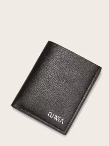 CUIKCA Billetera con estampado de letra para hombres - Negro - Ver 4