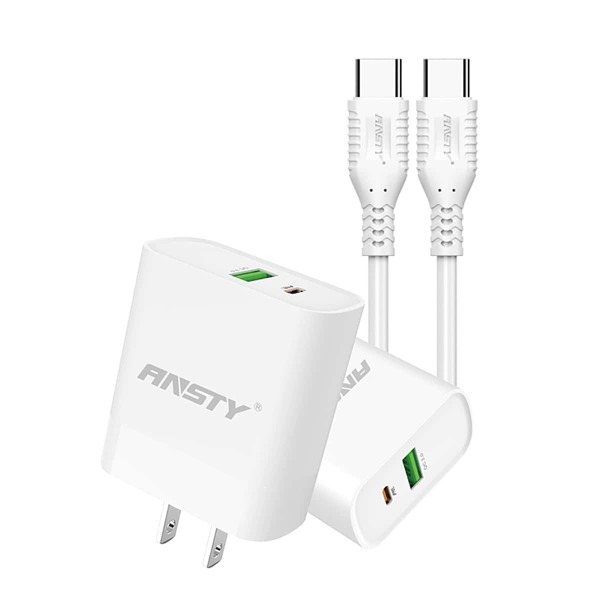 

1pc 20W Quick Charger Head & 1pc Data Cable, White