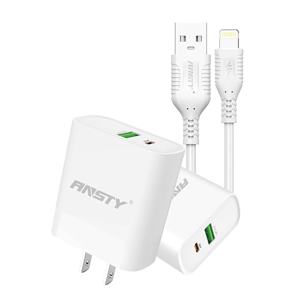 

1шт 20W Головка для быстрой зарядки & 1шт Кабель для передачи данных iPhone, Белый