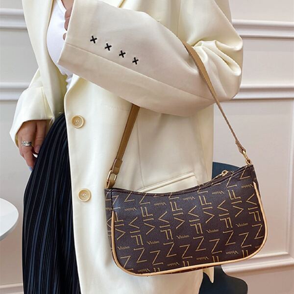 

Letter Graphic Square Bag, Brown