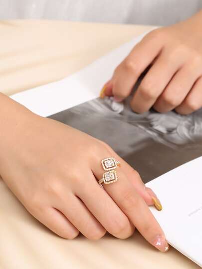 Cubic Zirconia Cuff Ring