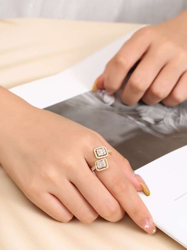 Cubic Zirconia Cuff Ring