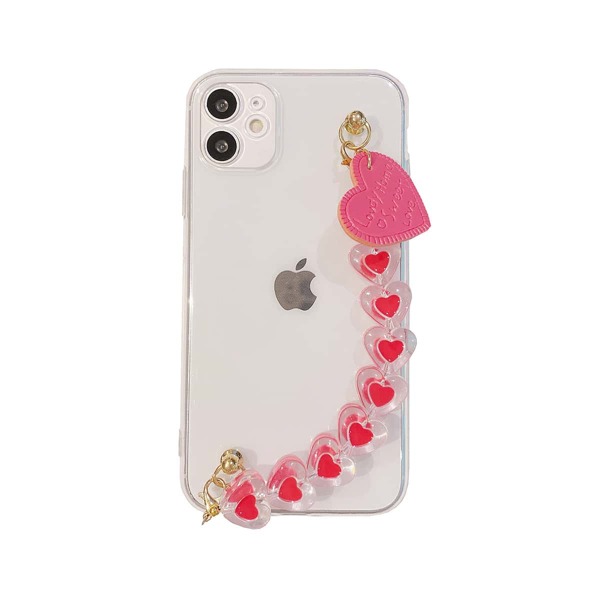 

Clear Phone Case With Heart Hand Strap