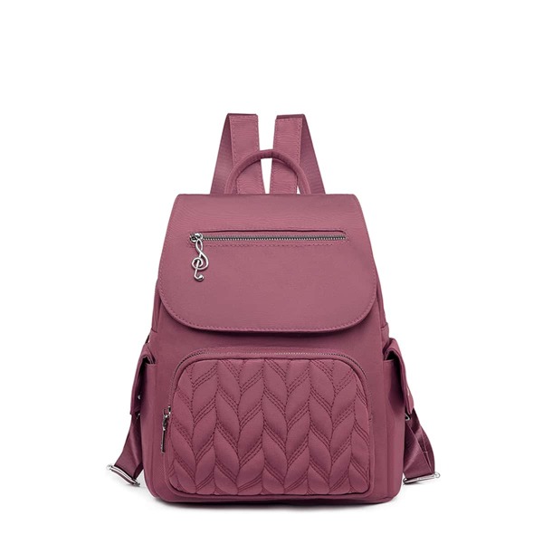 

Quilted Flap Large Capacity Backpack, Purple
