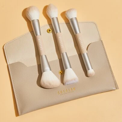 SHEGLAM Glam 101 Face Essentials Brush Set With Bag Synthetic Portable Makeup Brushes Set Foundation Concealer Highlighter Powder Contour Blush Makeup Brushes Makeup Brush Organizer Travel Case Brand Beauty Makeup Face Paint Cosmetic For Women Girls Perfect For Spring Summer Ideal For Y2K Fancy Fashion Suitable For Birthday Mother'S Day Gift Rave Party Ready Best Color