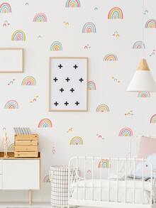 2pcs Rainbow Print Wall Sticker - Multicolor - View 4