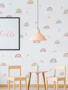 2pcs Rainbow Print Wall Sticker - Multicolor - View 5