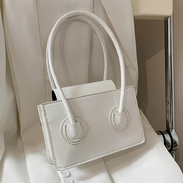 

Minimalist Flap Square Bag, White