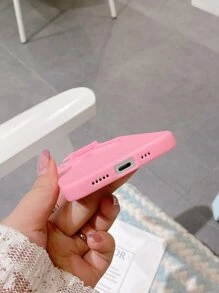 Ốp lưng thông thường có giá đỡ tai thỏ - Hồng - Xem 4