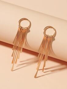 Bông tai quyến rũ tua kim loại - Vàng - Xem 2