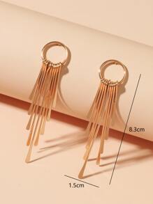 Bông tai quyến rũ tua kim loại - Vàng - Xem 3