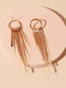 Bông tai quyến rũ tua kim loại - Vàng - Xem 4
