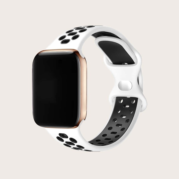 

Color Block Silicone Watchband For iWatch, White