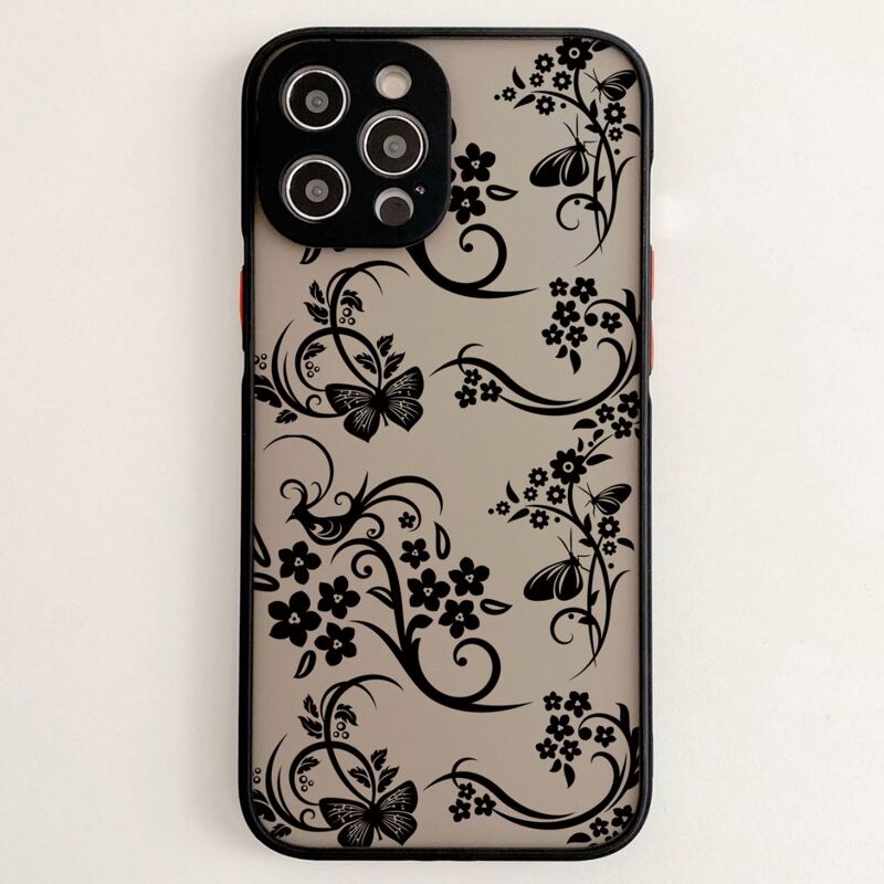 

Flower Pattern Phone Case, Black