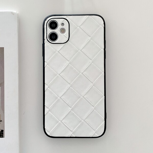 

Woven Pattern Phone Case, White