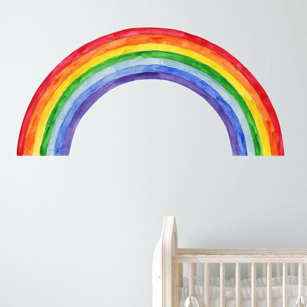 

1sheet Rainbow Print Wall Sticker, Multicolor