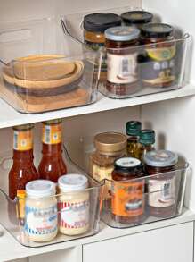 1pc Kitchen Clear Storage Box - Clear - View 3