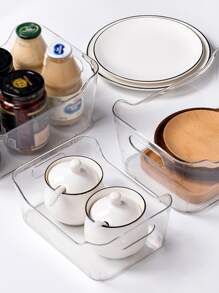 1pc Kitchen Clear Storage Box - Clear - View 2