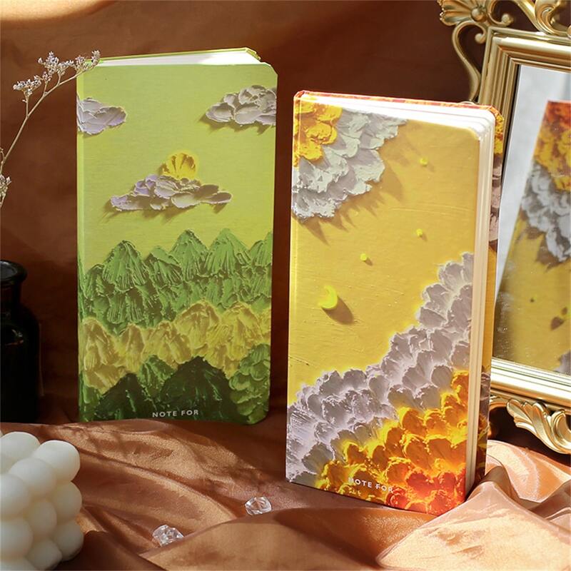 

1pc Painted Pattern Cover Random Notebook, Multicolor
