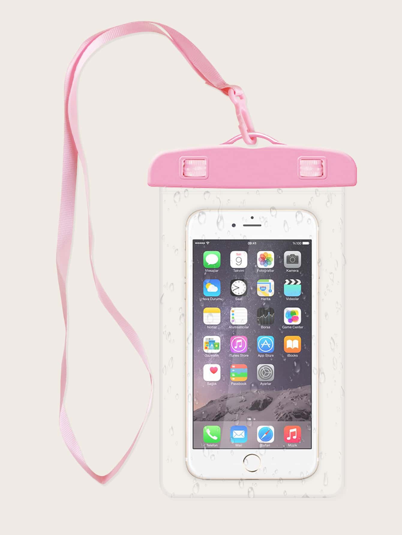 Bolso de celular transparente impermeable - Rosa - Ver 1
