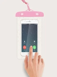 Bolso de celular transparente impermeable - Rosa - Ver 4