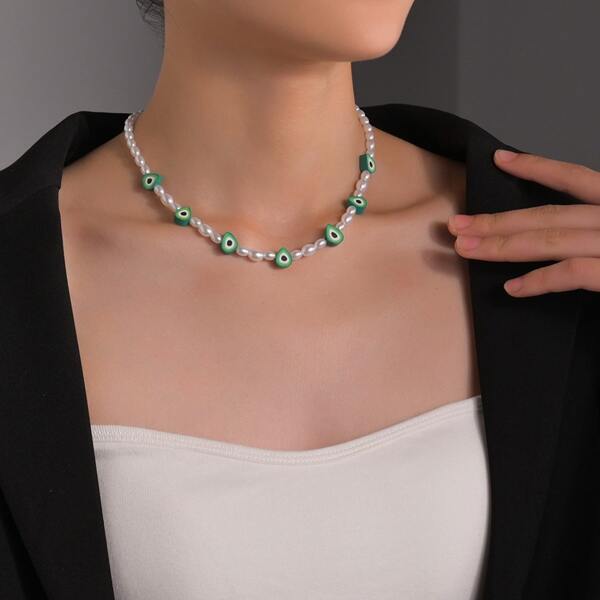 

Avocado Decor Beaded Necklace, Green