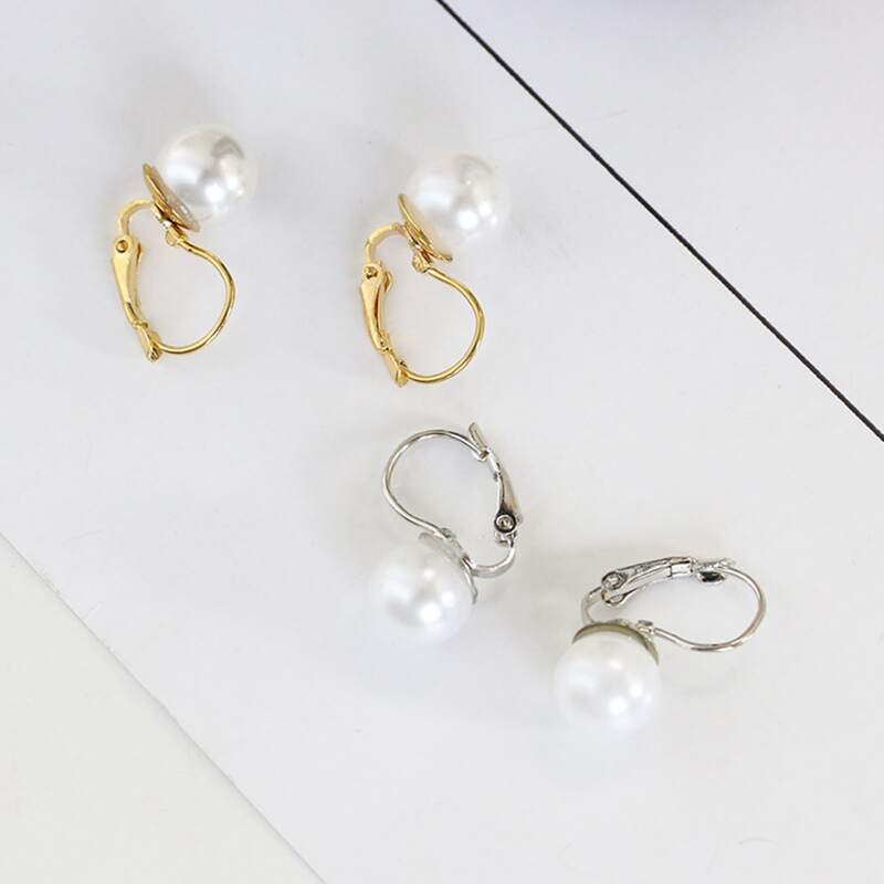 

2pairs Faux Pearl Decor Earrings, Gold