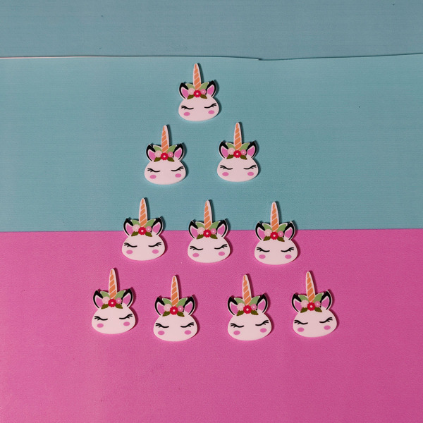 

10pcs Unicorn Shaped DIY Accessories, Multicolor