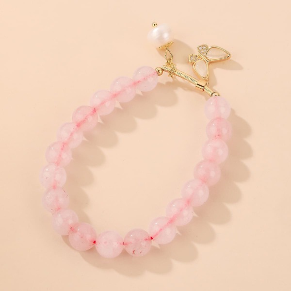 

1pc Beaded Bracelet, Pink