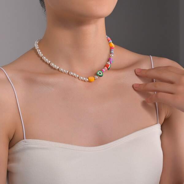 

Fruit Decor Beaded Necklace, Multicolor