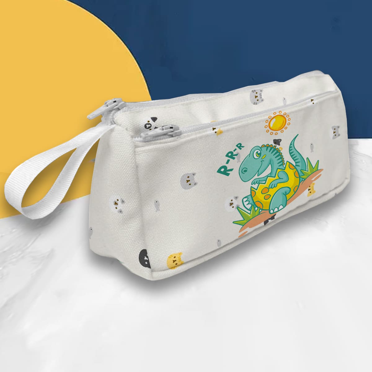 

Cartoon Dinosaur Print Pencil Bag, Multicolor