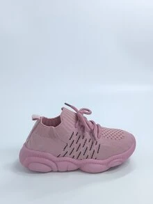 Giày chạy bộ có ren cho bé gái mới biết đi - Hồng - Xem 2