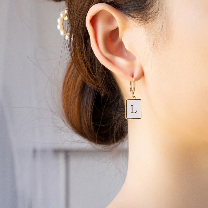 

Letter Drop Earrings, Multicolor