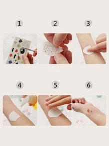 1 tờ giấy dán hình xăm hoa văn - Đỏ - Xem 4