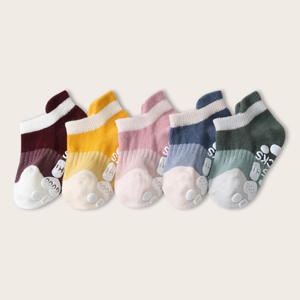 

5pairs Toddler Kids Striped Socks, Multicolor