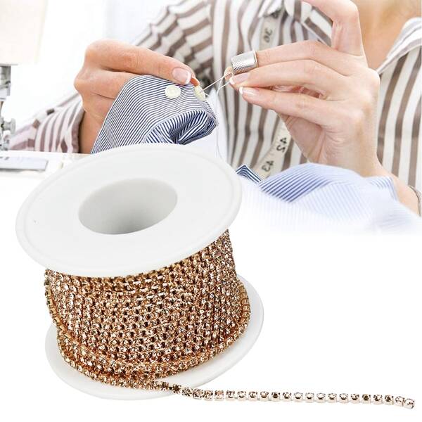 

1roll DIY Jewelry Making Rhinestone Chain, Rose gold