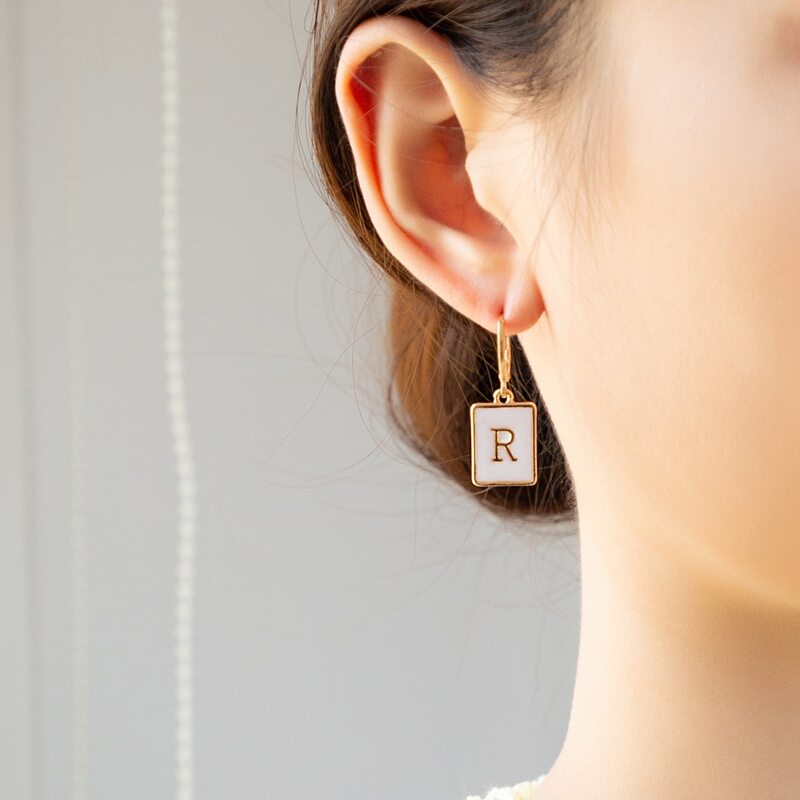 

Letter Drop Earrings, Gold