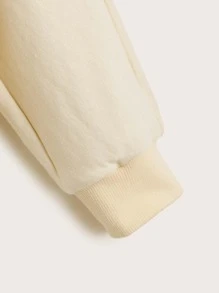 SHEIN Girls Floral & Letter Graphic Pullover - Apricot - View 4