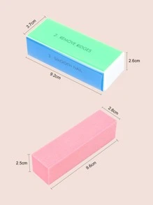 klimonla 5pcs/Set Nail File And Buffer- Double Sided Nail File, Rectangular Nail Buffer, Buffer Block Sponge Polished, Nail Brush, Perfect Manicure Tool Kit For Shiny Nail