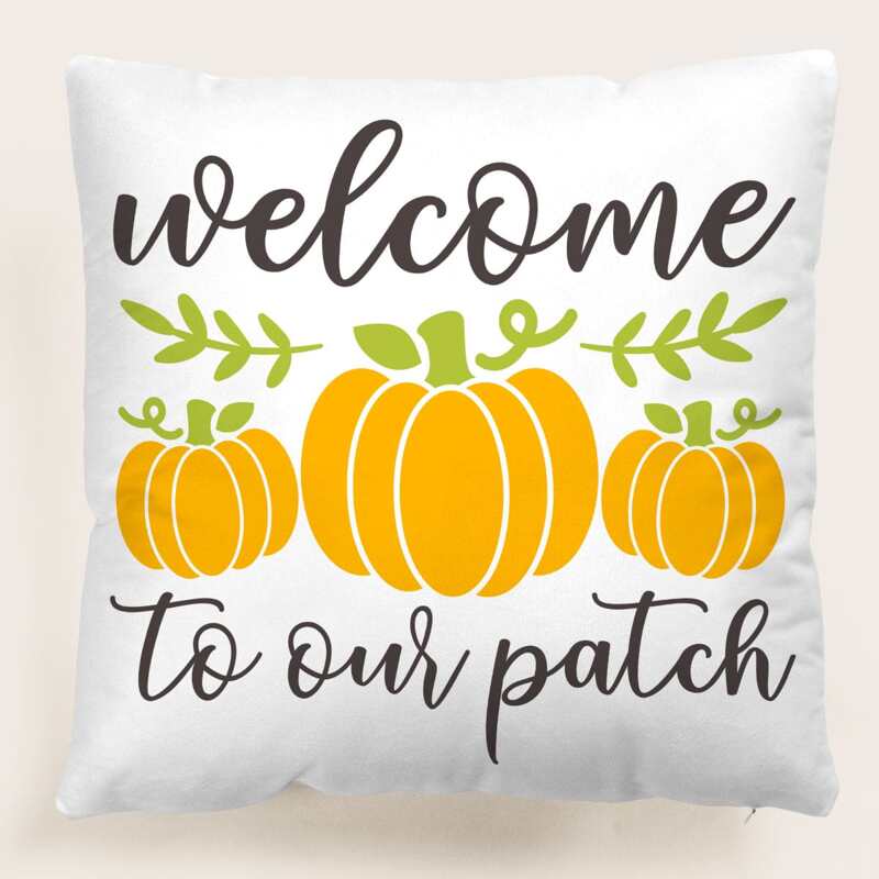 

Pumpkin Print Cushion Cover Without Filler, Multicolor