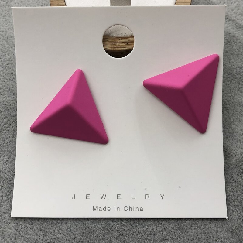 

Geo Stud Earrings, Pink