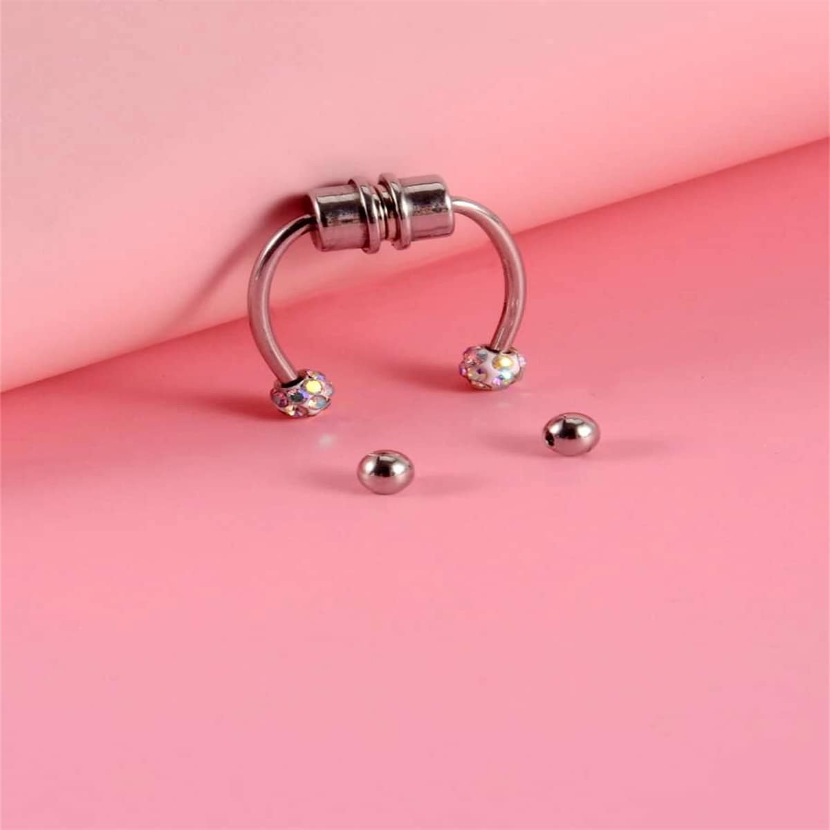 

1pc Simple Nose Ring, Silver